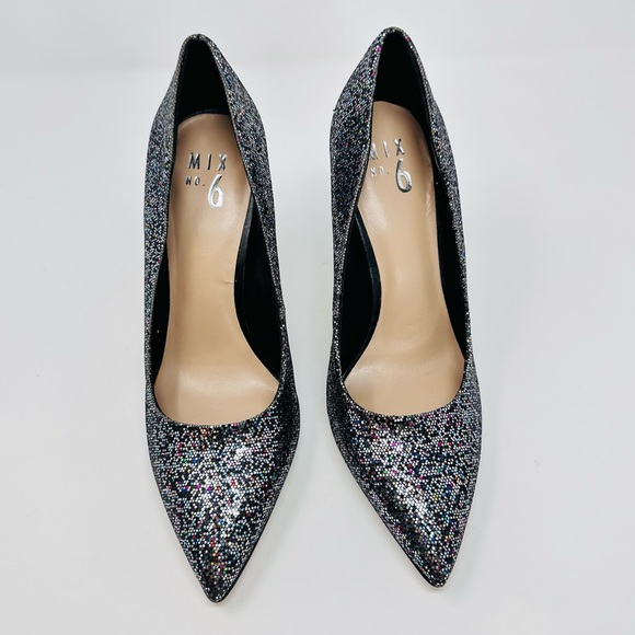Mix No. 6 Danyah Festive Glam Grey Glitter Pumps - Picture 5 of 13
